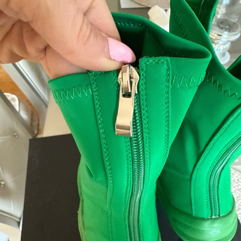 Azalea Wang Sneakerina Green Women's Boots - Picture 4 of 5